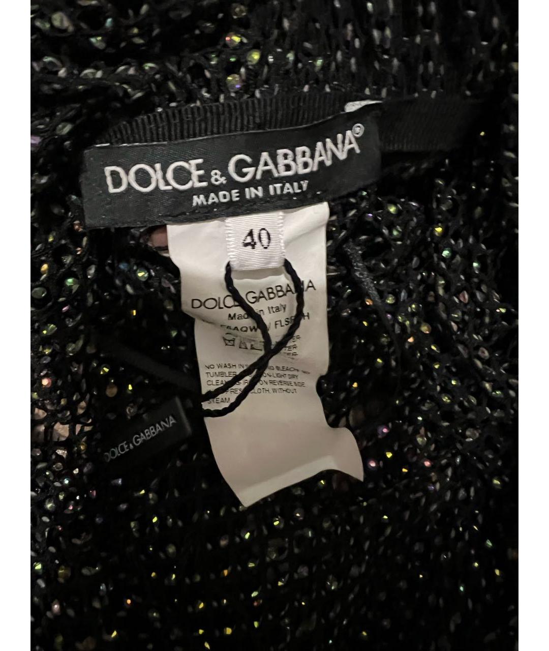 DOLCE&GABBANA Черное сетчатое вечернее платье, фото 3