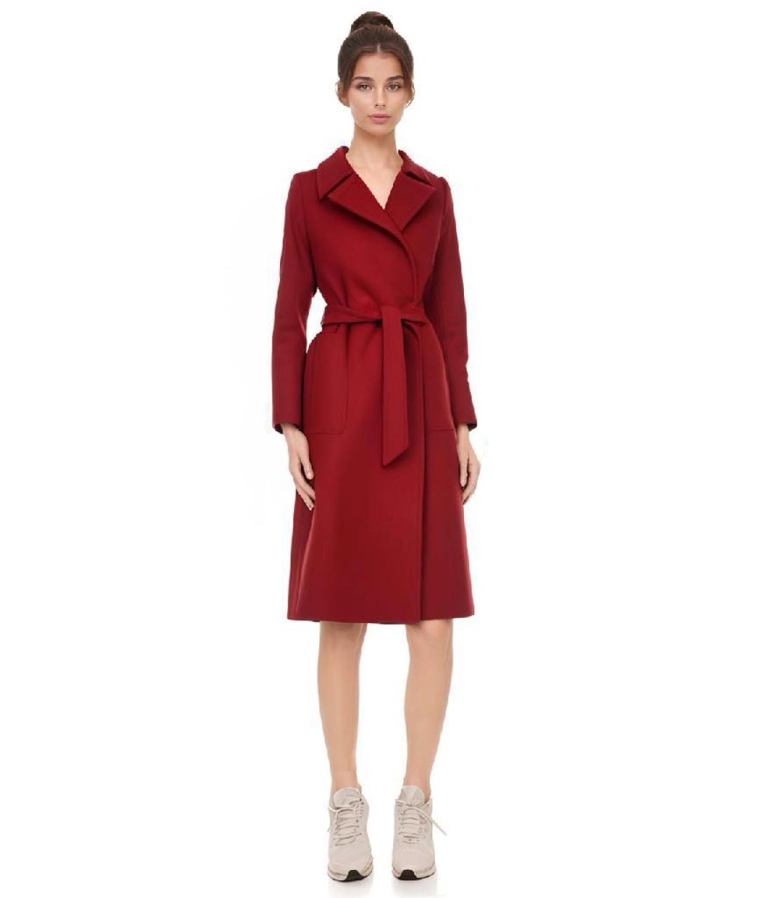 MAX MARA Бордовое шерстяное пальто, фото 6