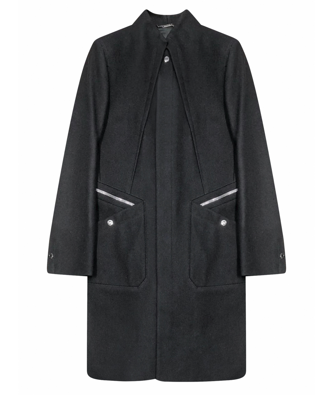 VERSACE Черное шерстяное пальто, фото 1