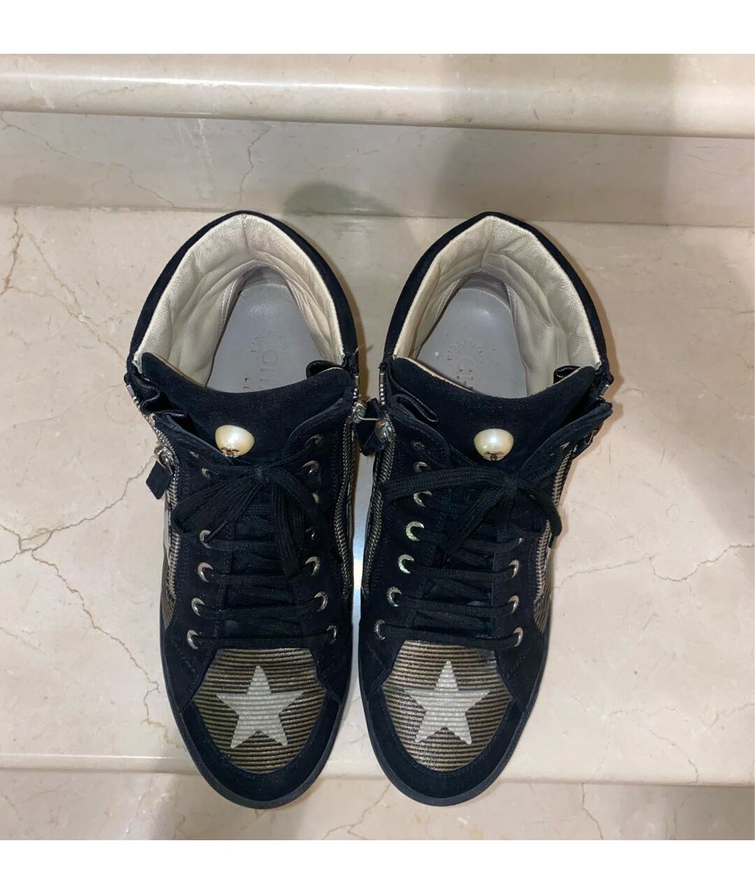 CHANEL PRE-OWNED Черные замшевые кроссовки, фото 3