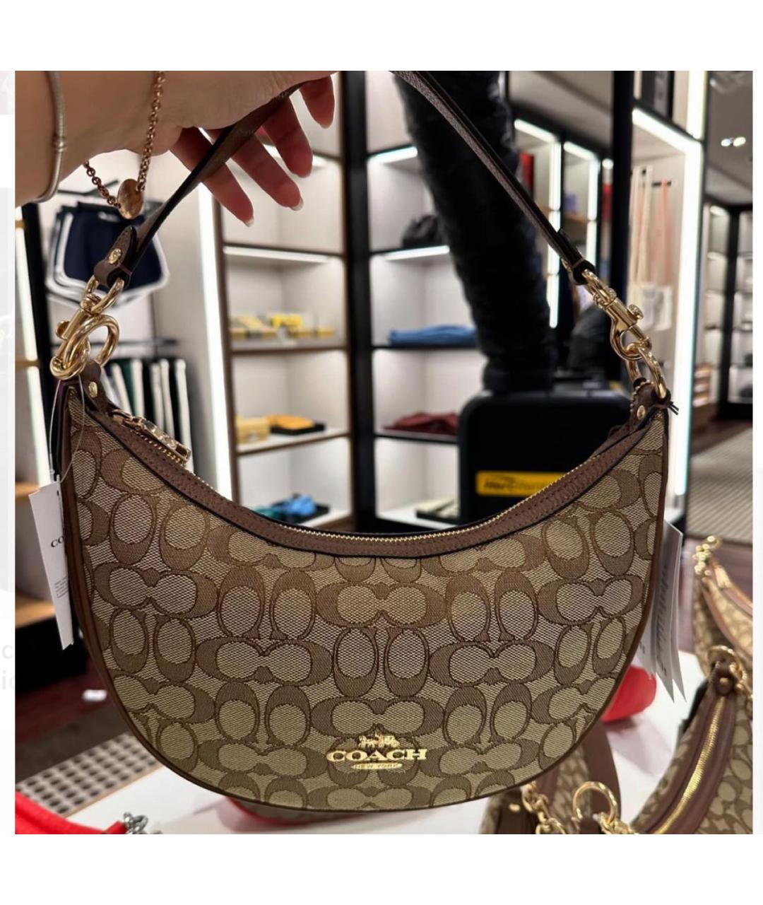 COACH Бежевая сумка через плечо, фото 2