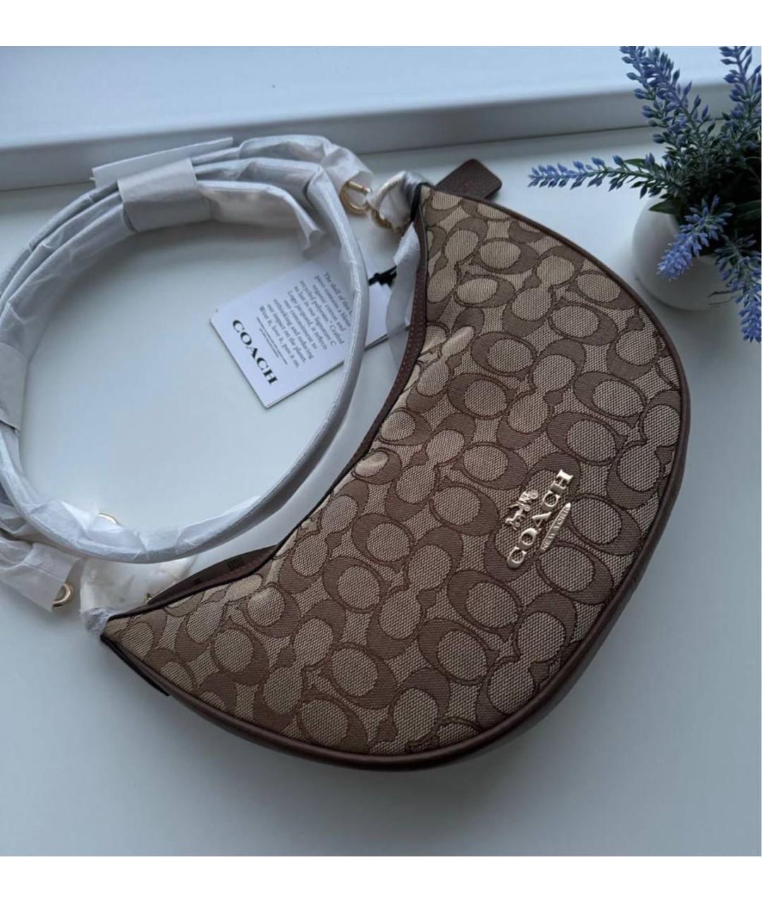 COACH Бежевая сумка через плечо, фото 3
