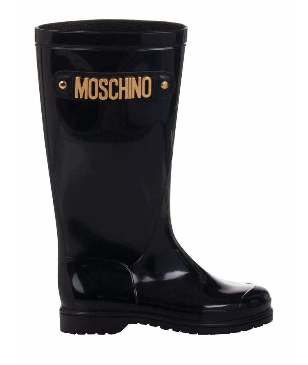 MOSCHINO Черные резиновые сапоги, фото 1