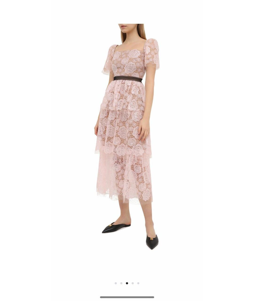 SELF-PORTRAIT Розовое полиамидовое коктейльное платье, фото 3