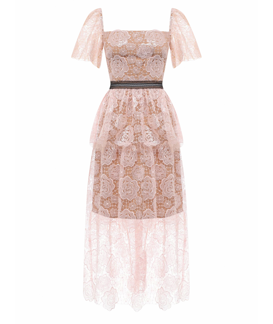 SELF-PORTRAIT Розовое полиамидовое коктейльное платье, фото 1