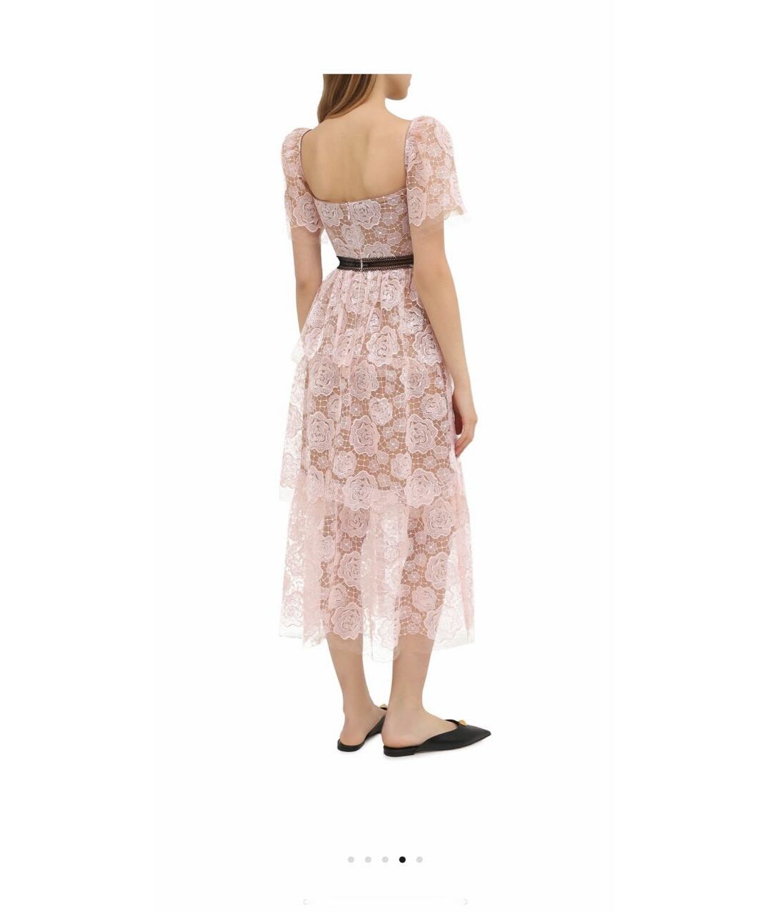 SELF-PORTRAIT Розовое полиамидовое коктейльное платье, фото 4