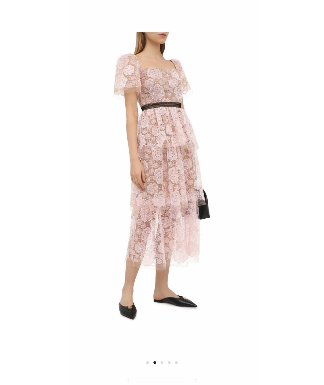 SELF-PORTRAIT Розовое полиамидовое коктейльное платье, фото 2
