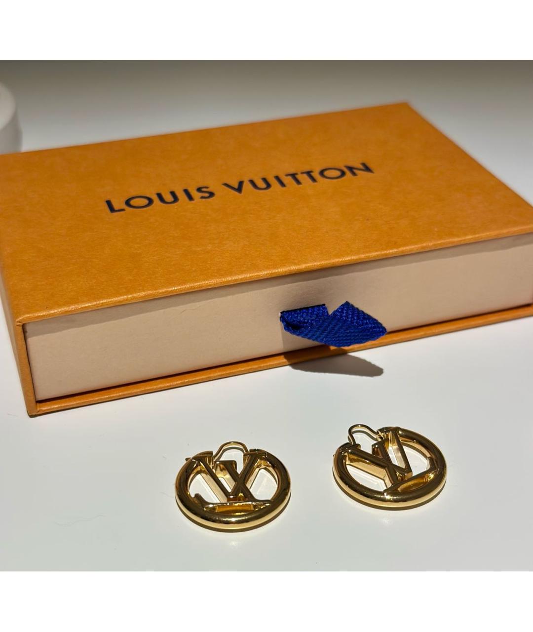 LOUIS VUITTON Золотые металлические серьги, фото 8