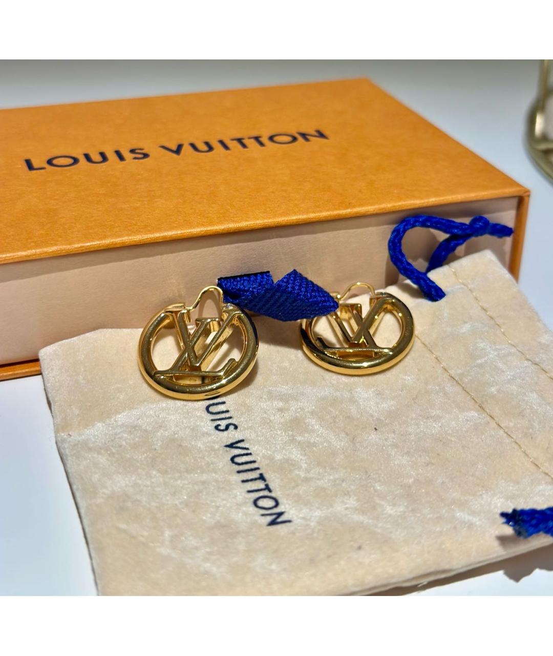 LOUIS VUITTON Золотые металлические серьги, фото 7