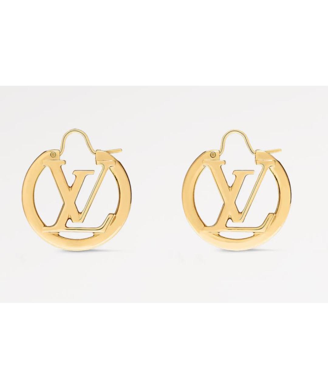 LOUIS VUITTON Золотые металлические серьги, фото 9