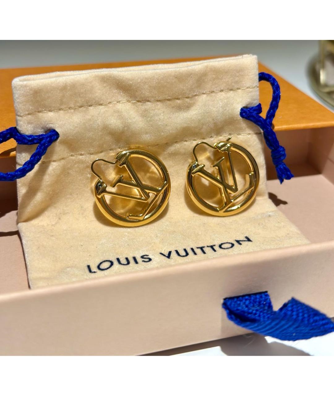 LOUIS VUITTON Золотые металлические серьги, фото 5