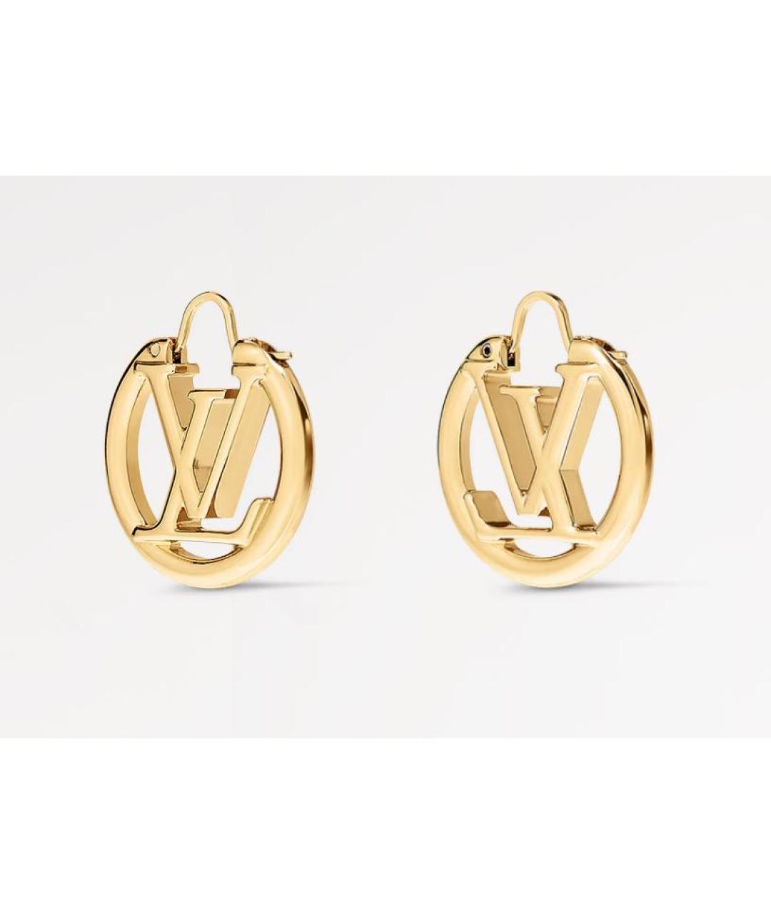 LOUIS VUITTON Золотые металлические серьги, фото 3