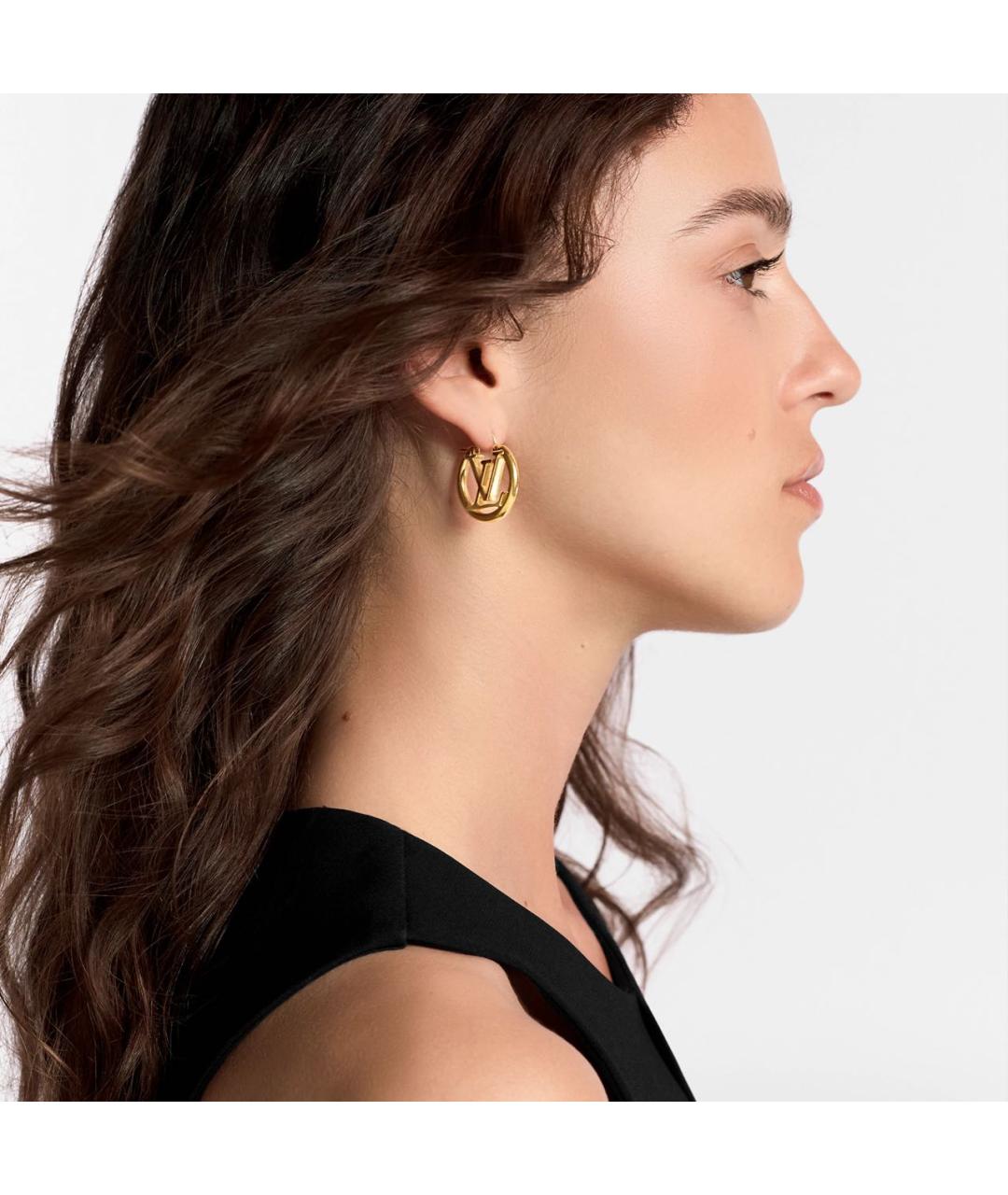 LOUIS VUITTON Золотые металлические серьги, фото 4