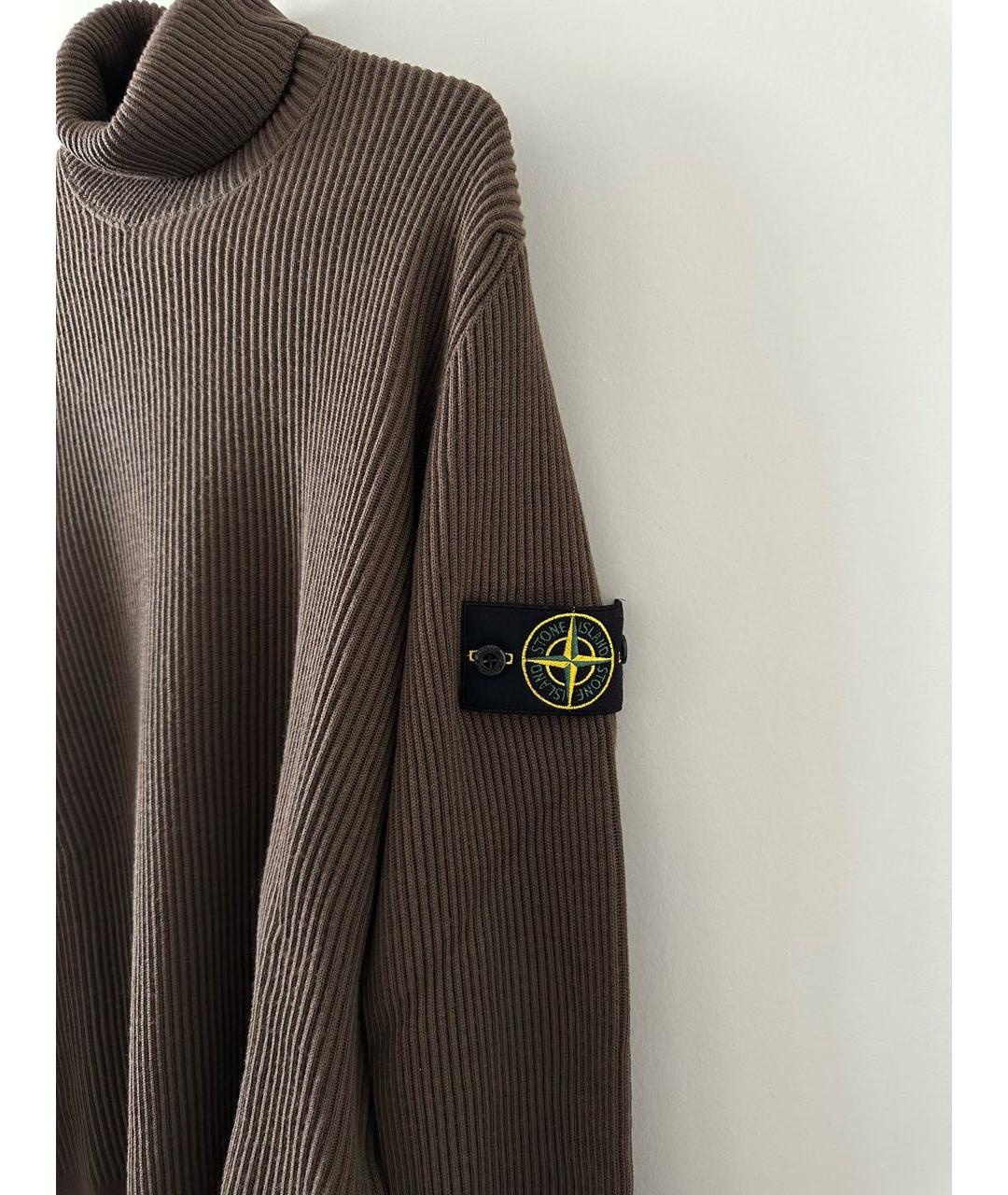 STONE ISLAND Коричневая шерстяная водолазка, фото 4