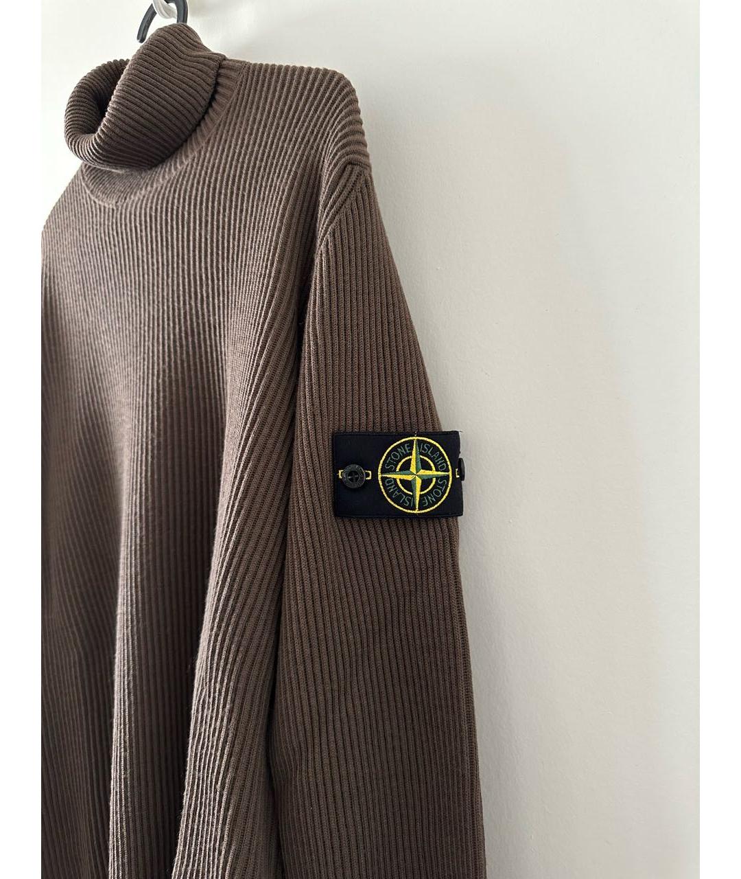 STONE ISLAND Коричневая шерстяная водолазка, фото 6