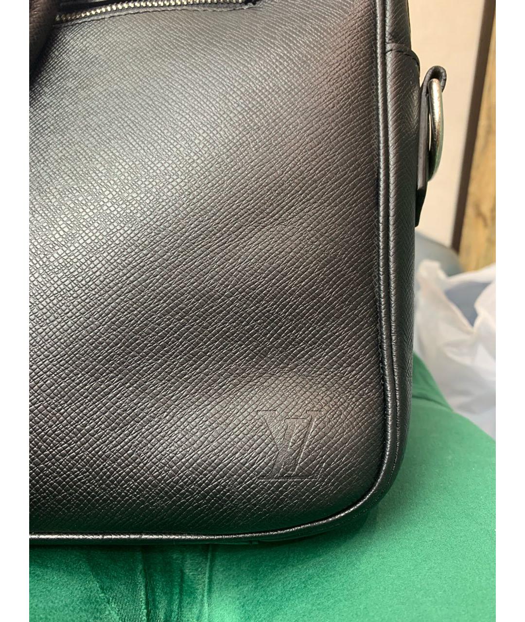LOUIS VUITTON Черный кожаный портфель, фото 2