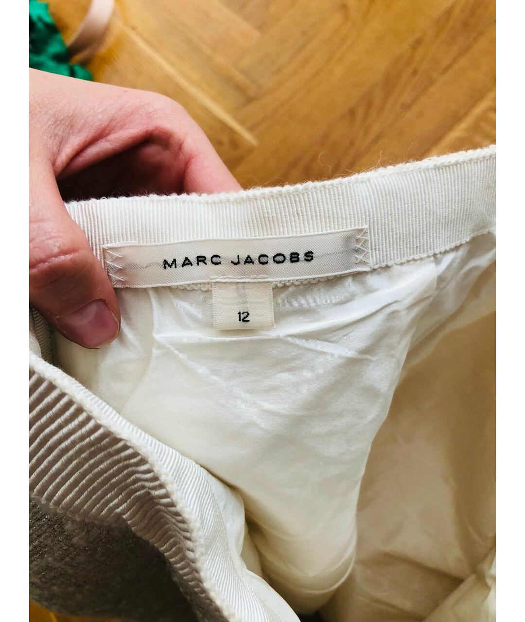 MARC JACOBS Белая шелковая юбка мини, фото 3