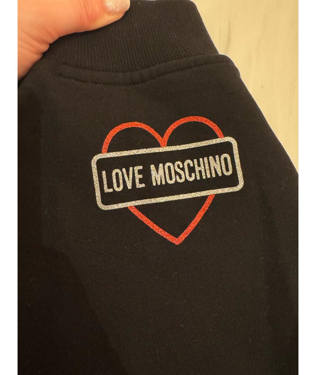 LOVE MOSCHINO Черная хлопковая юбка мини, фото 4