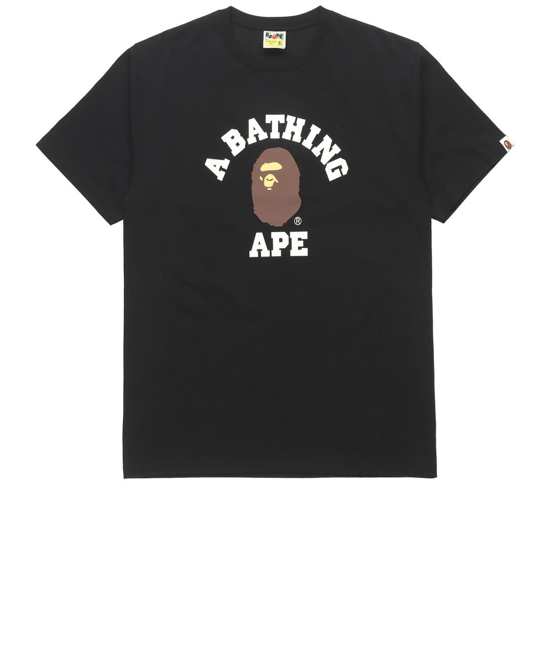 A BATHING APE Черная хлопковая футболка, фото 1