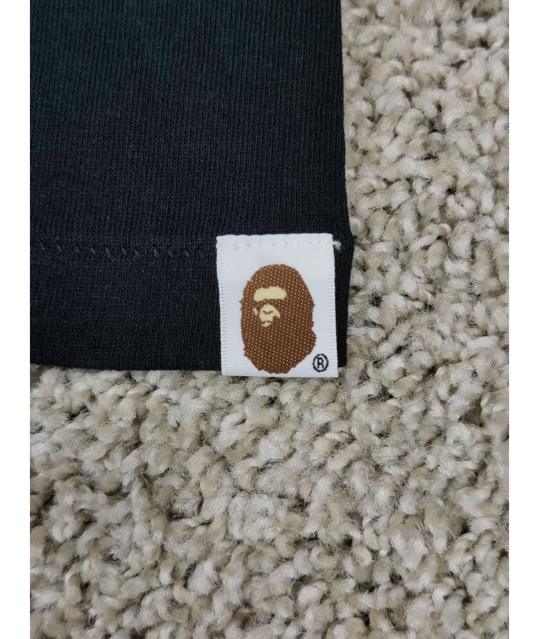 A BATHING APE Черная хлопковая футболка, фото 4