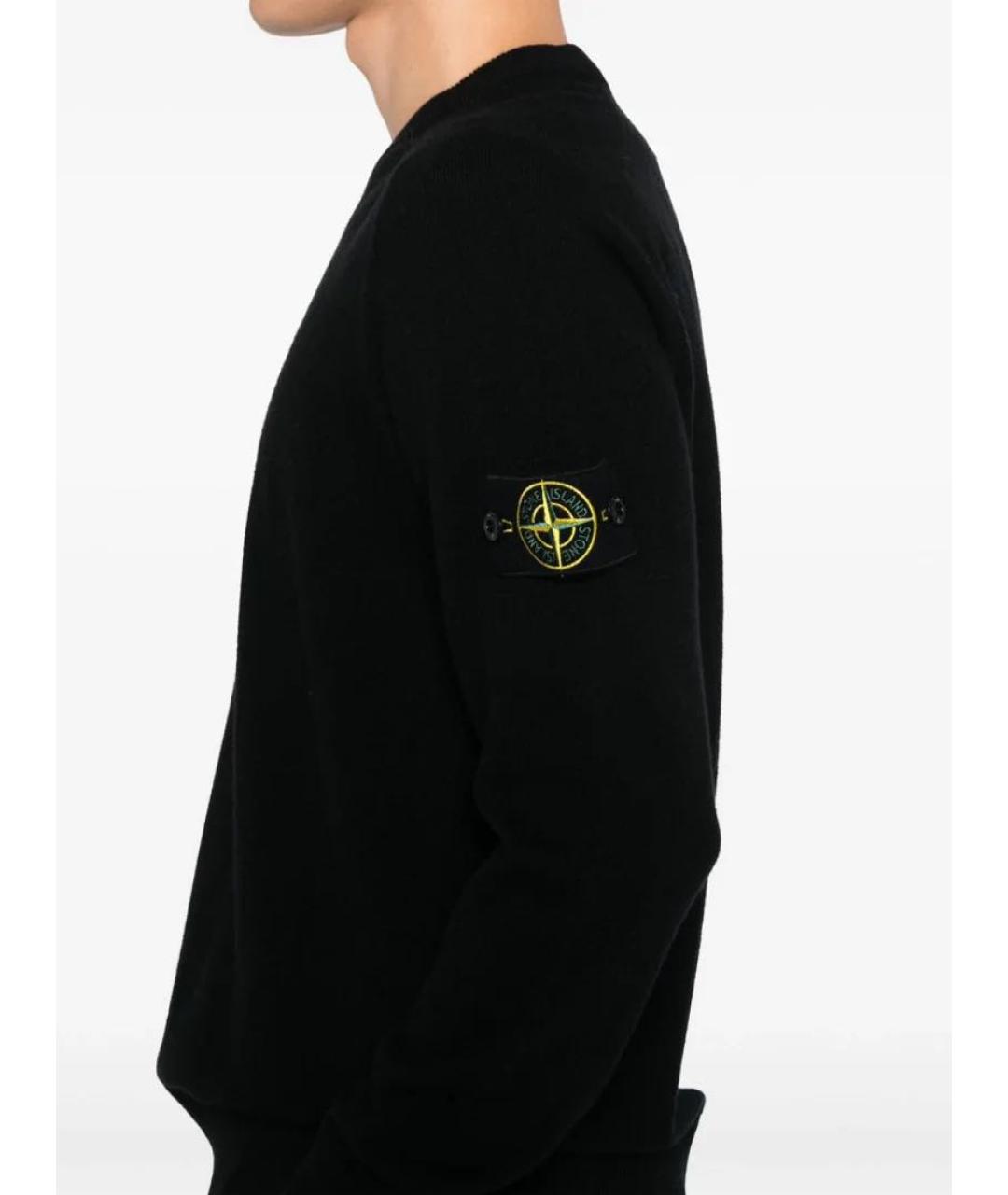 STONE ISLAND Черный шерстяной джемпер / свитер, фото 3