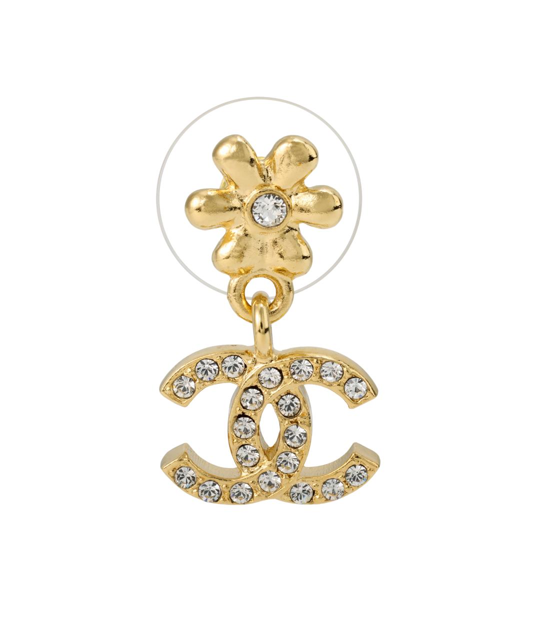 CHANEL Золотые латунные серьги, фото 2