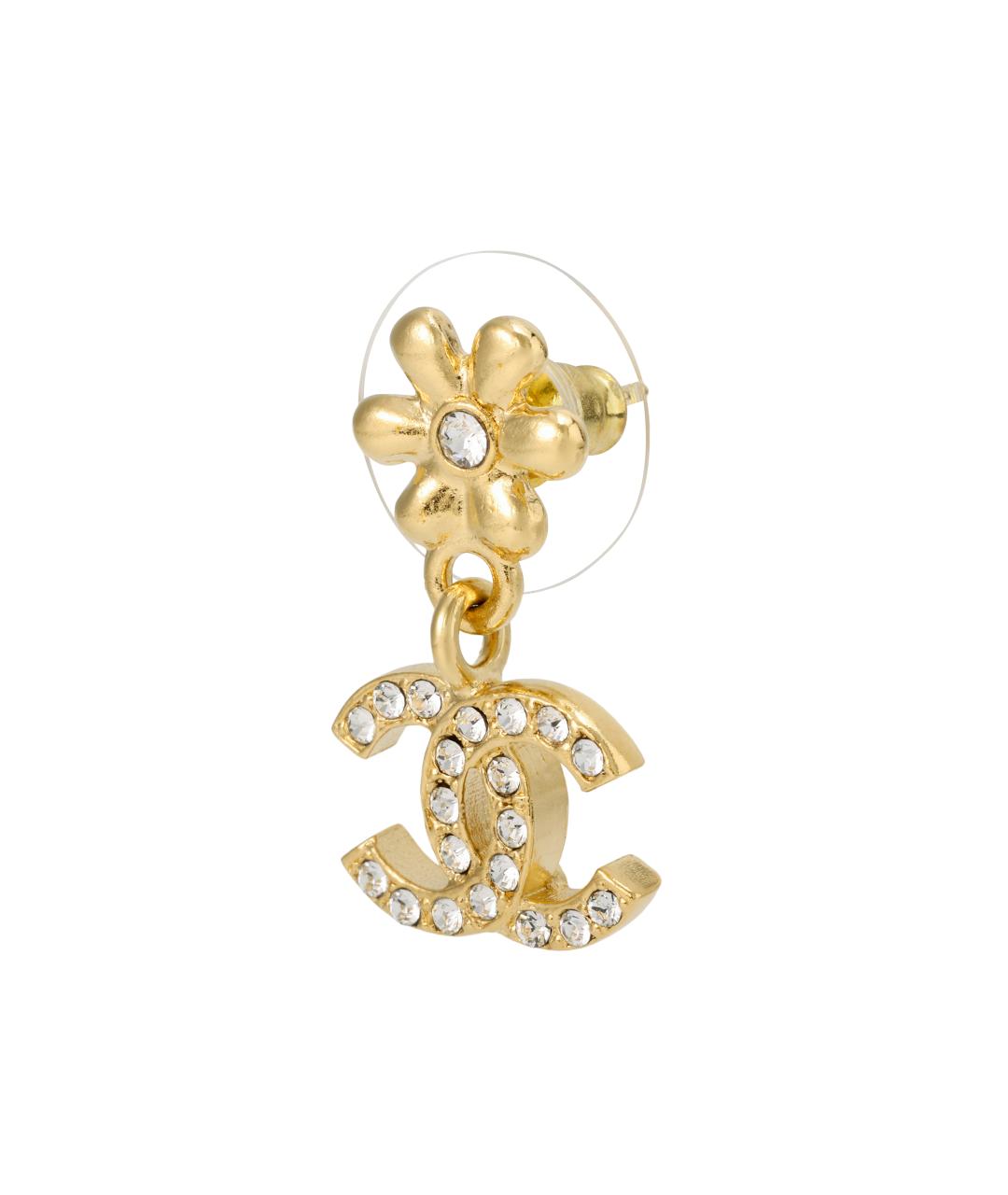 CHANEL Золотые латунные серьги, фото 3