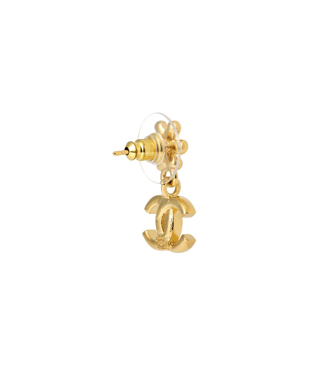 CHANEL Золотые латунные серьги, фото 4