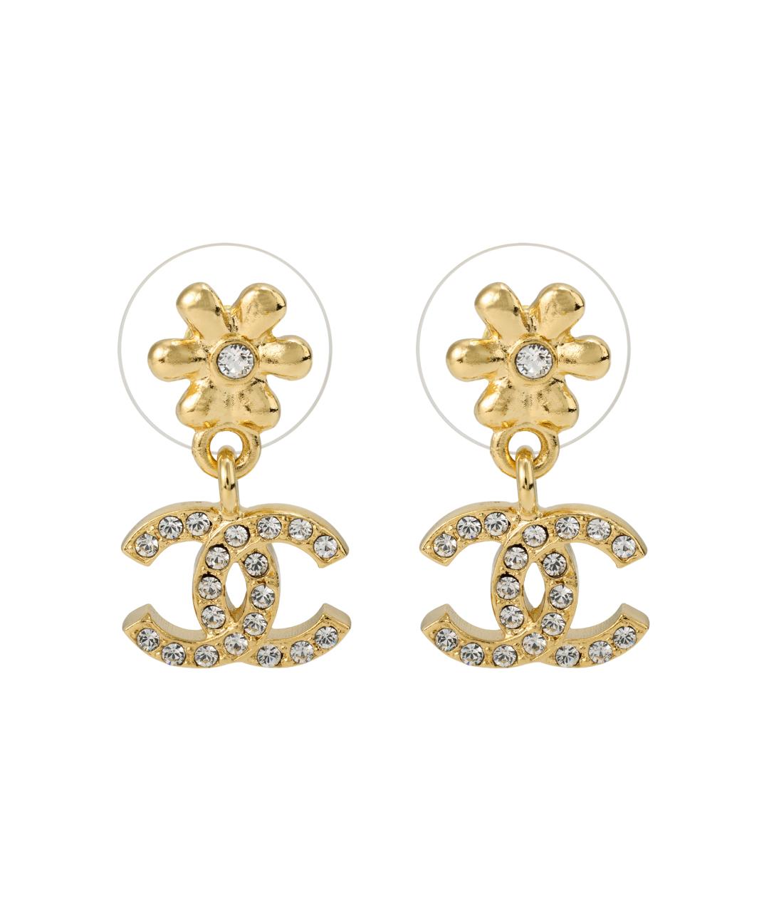 CHANEL Золотые латунные серьги, фото 1