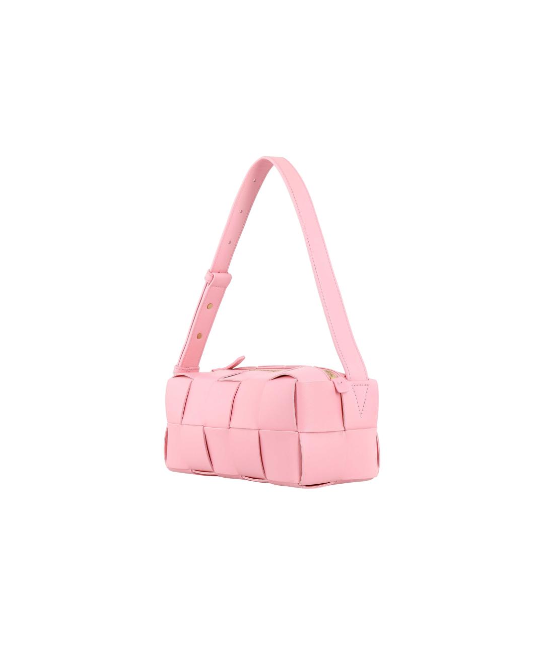 BOTTEGA VENETA Розовая кожаная сумка через плечо, фото 4