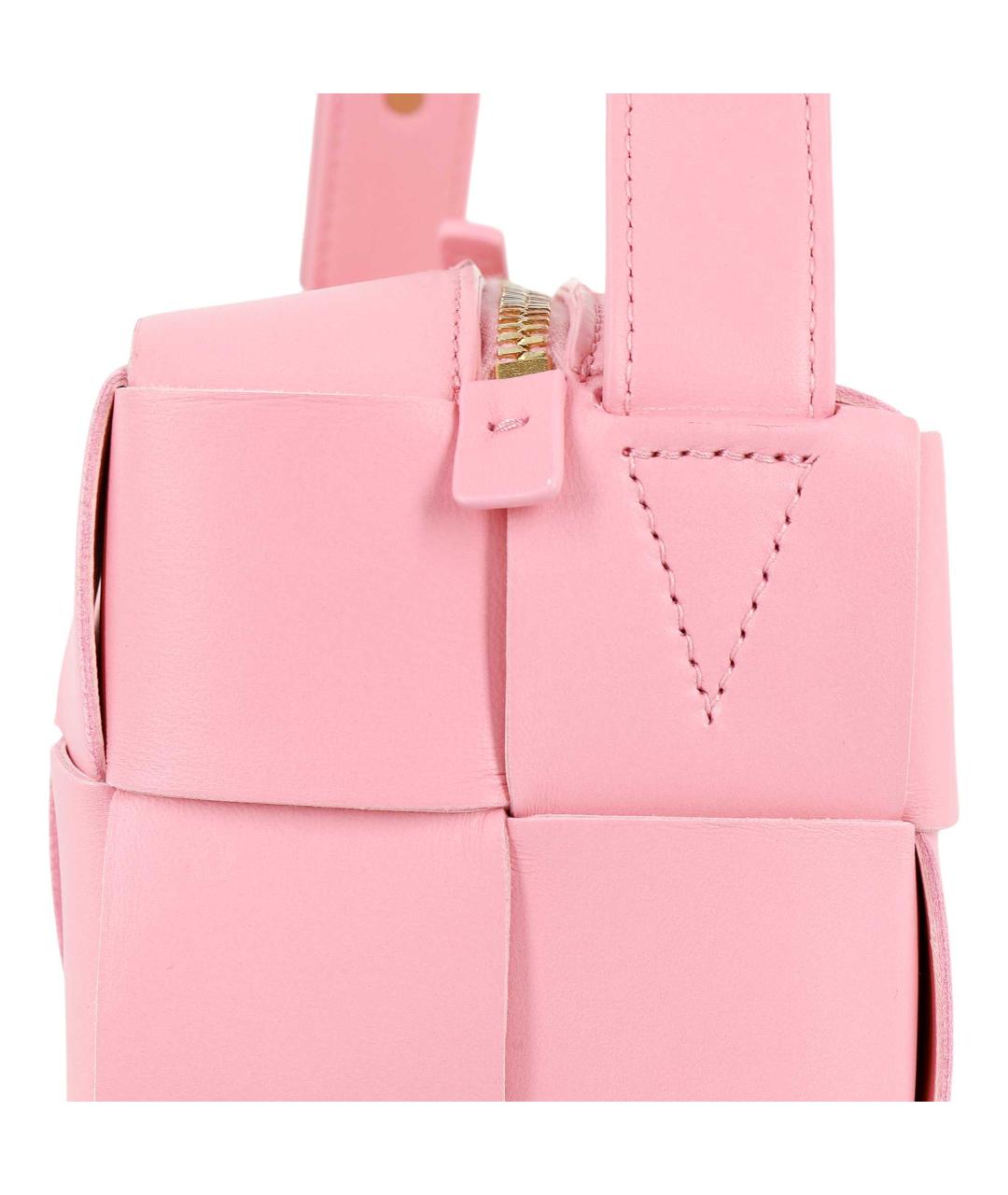 BOTTEGA VENETA Розовая кожаная сумка через плечо, фото 7