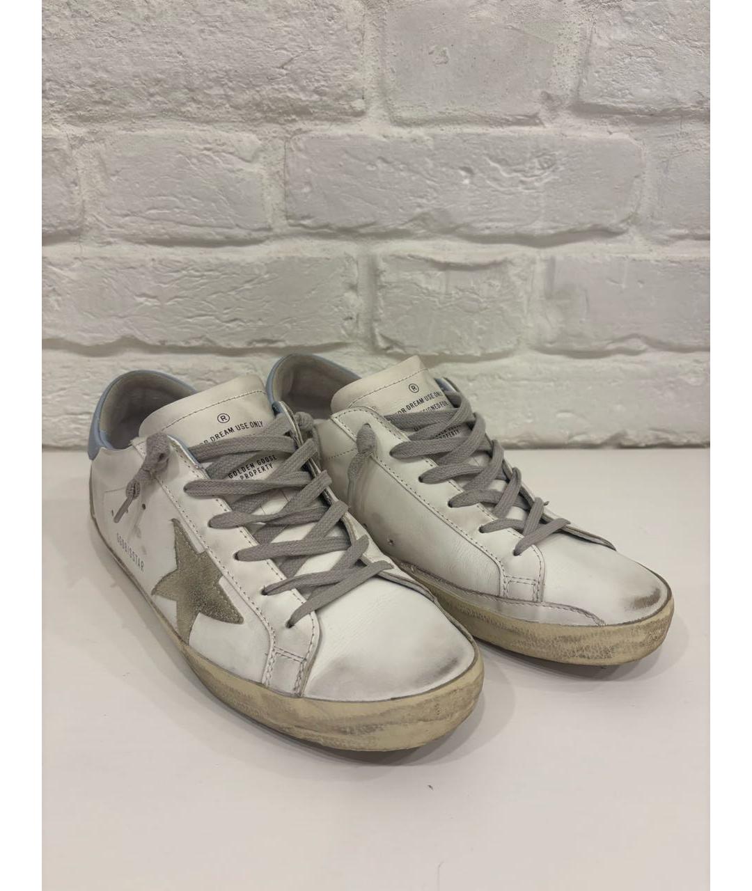 GOLDEN GOOSE DELUXE BRAND Белые кожаные кроссовки, фото 2