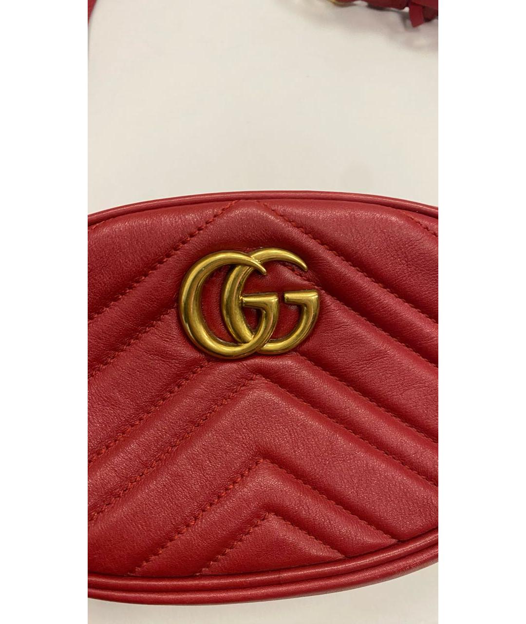 GUCCI Красная кожаная поясная сумка, фото 5