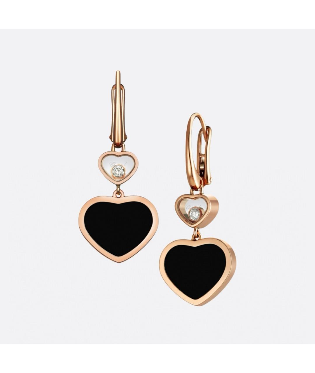 CHOPARD Черные серьги из розового золота, фото 6