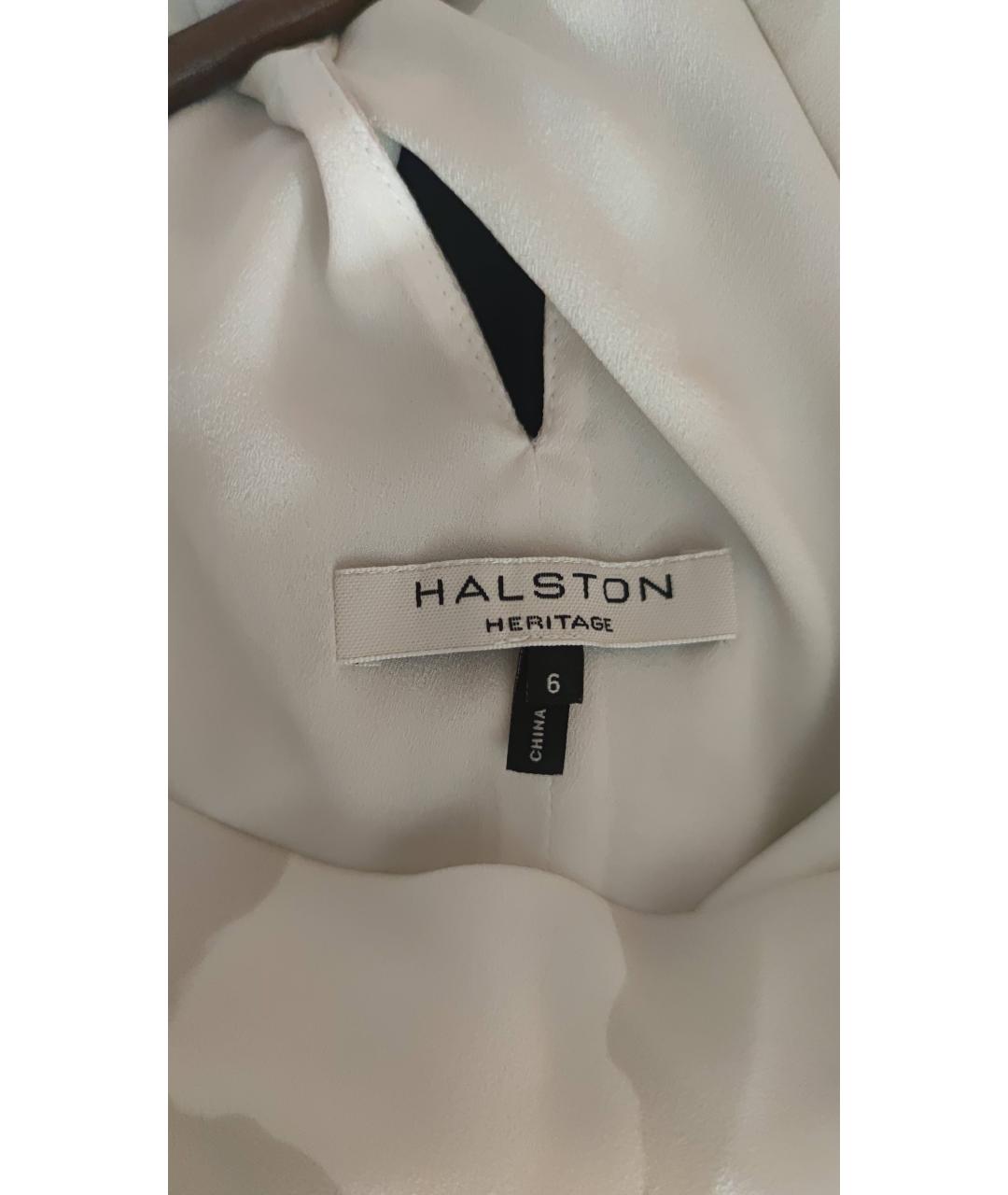 HALSTON HERITAGE Бежевое полиэстеровое повседневное платье, фото 3