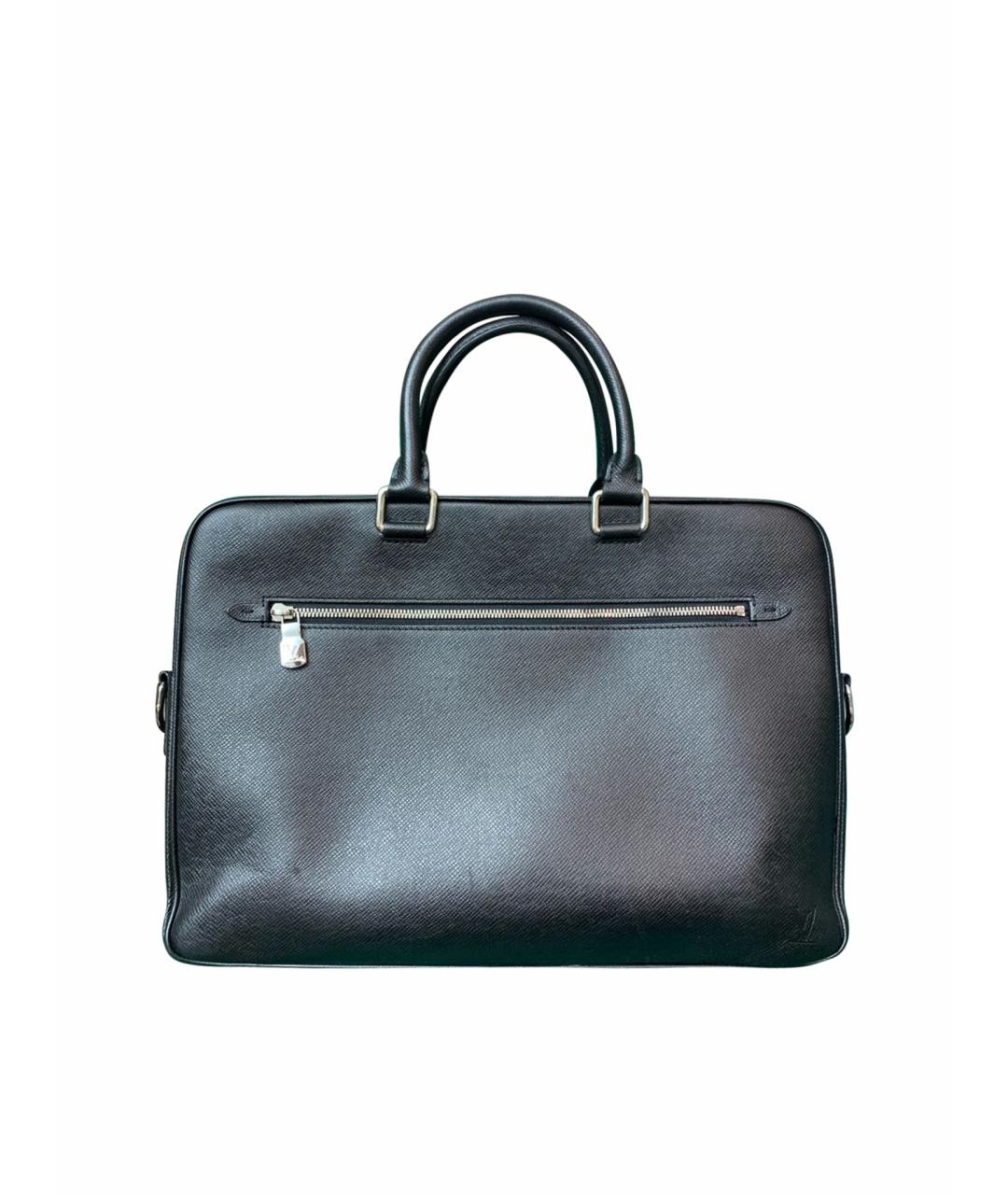 LOUIS VUITTON Черный кожаный портфель, фото 1