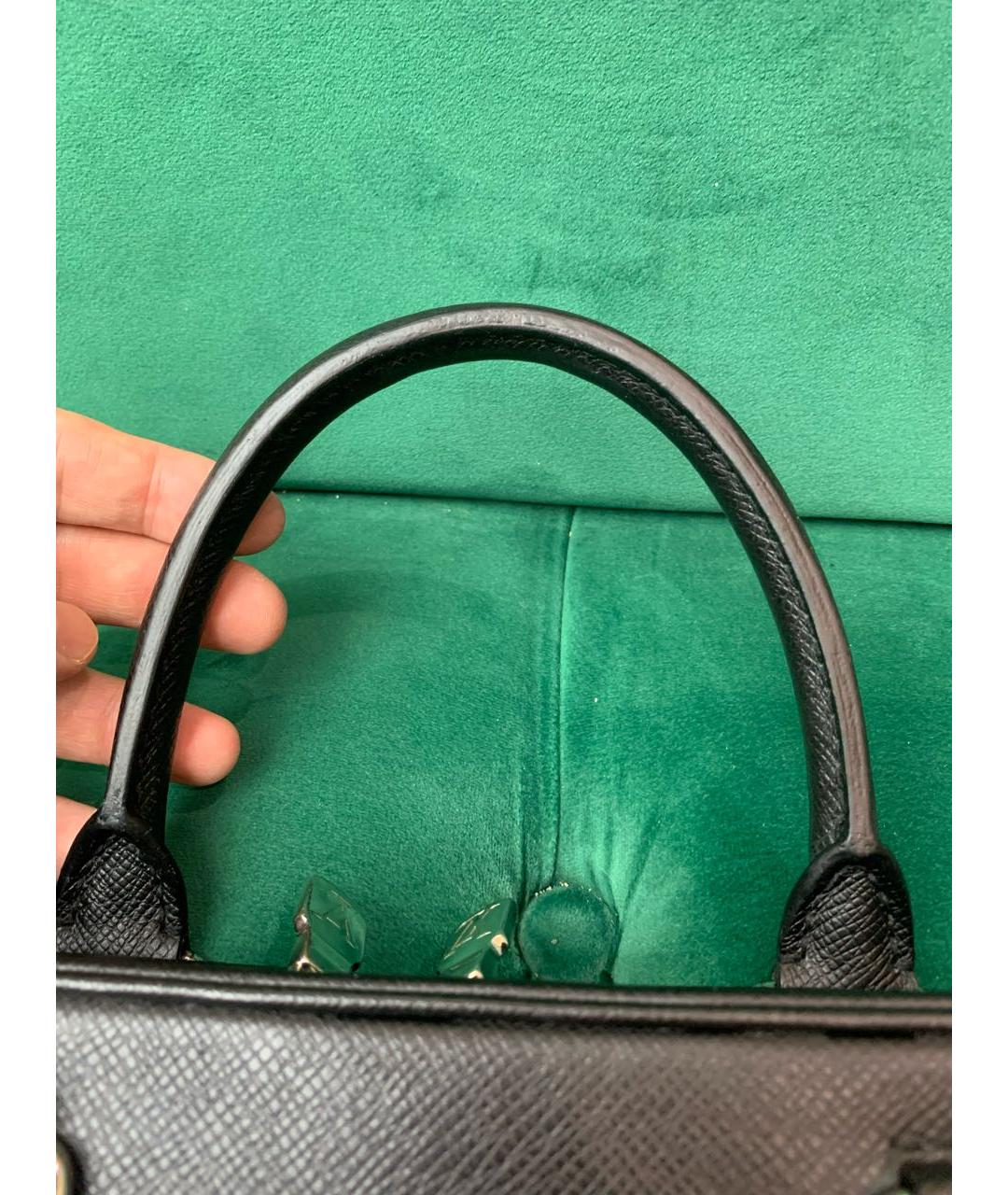 LOUIS VUITTON Черный кожаный портфель, фото 8