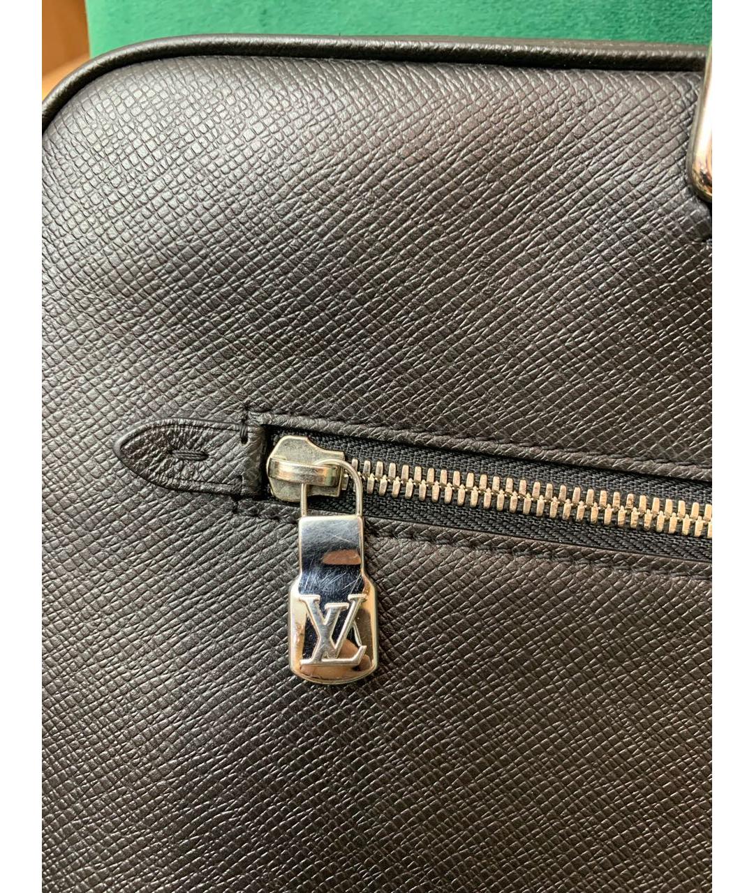 LOUIS VUITTON Черный кожаный портфель, фото 3