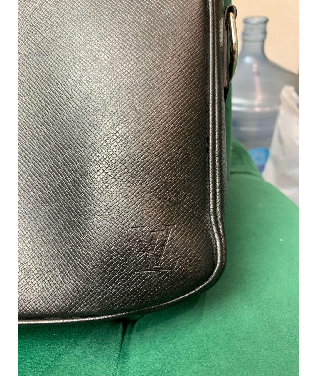 LOUIS VUITTON Черный кожаный портфель, фото 2
