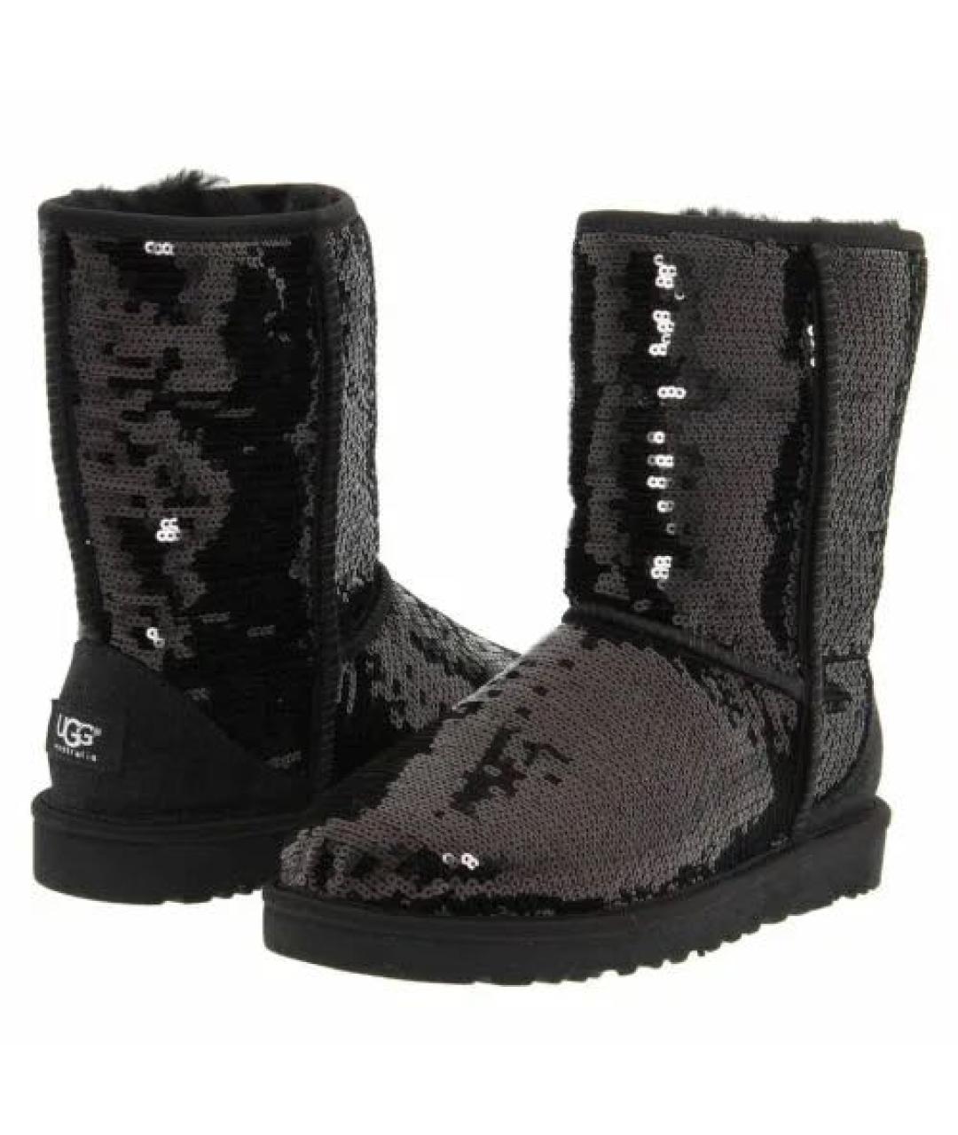 UGG AUSTRALIA Черные кожаные сапоги, фото 2