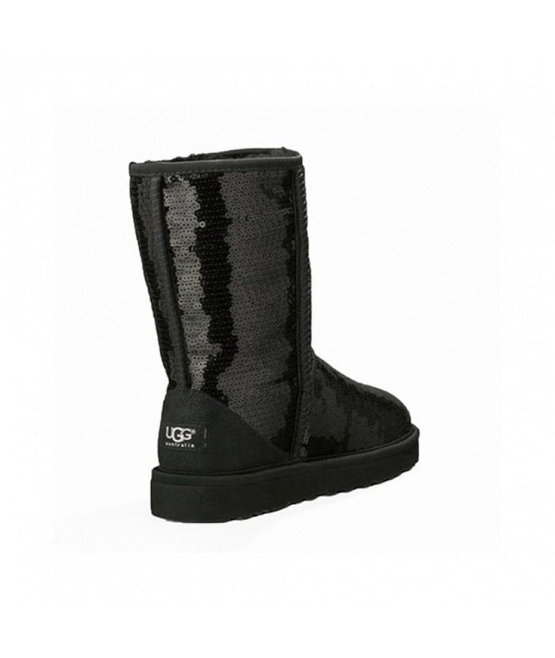 UGG AUSTRALIA Черные кожаные сапоги, фото 4