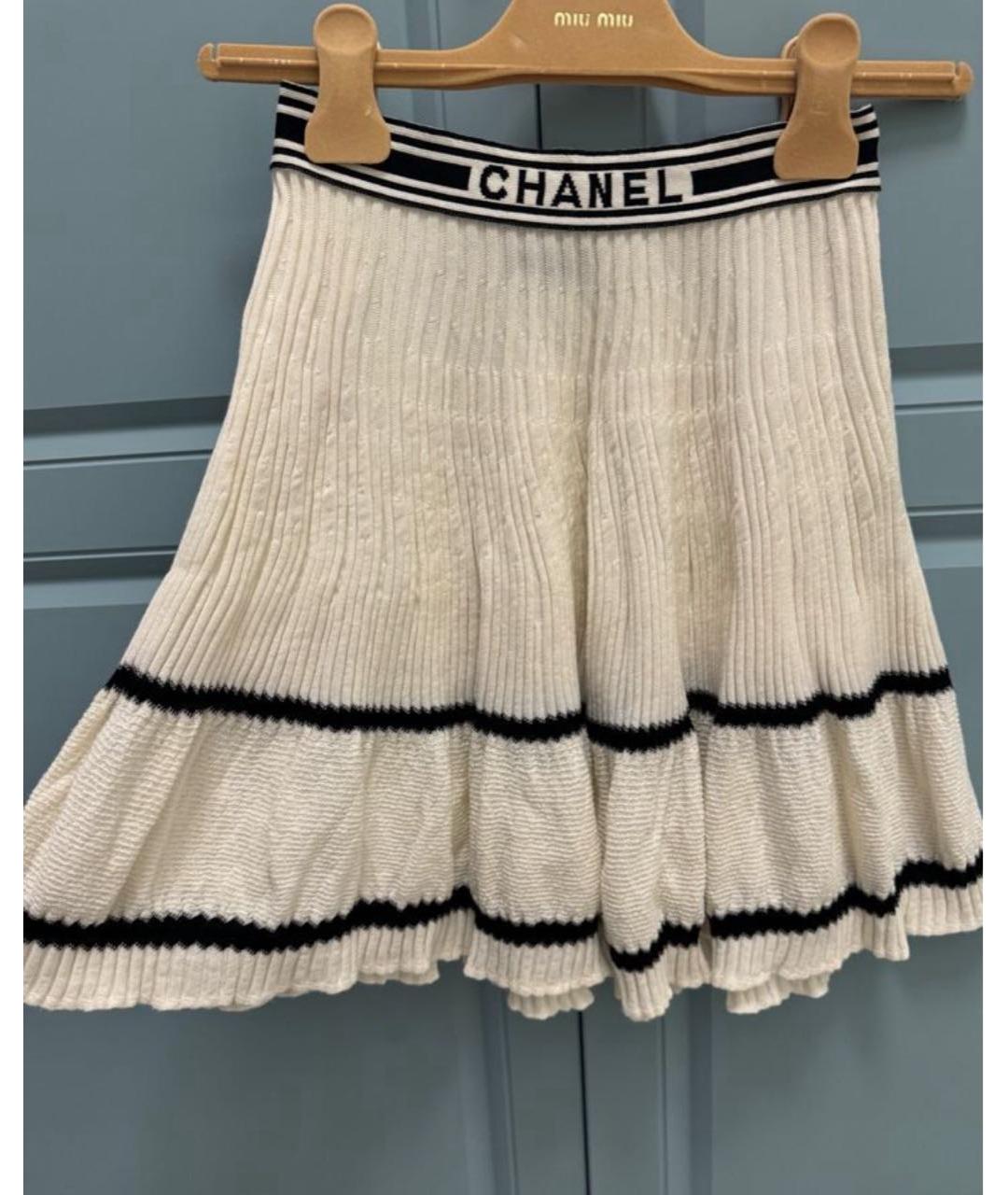 CHANEL Бежевая юбка мини, фото 4