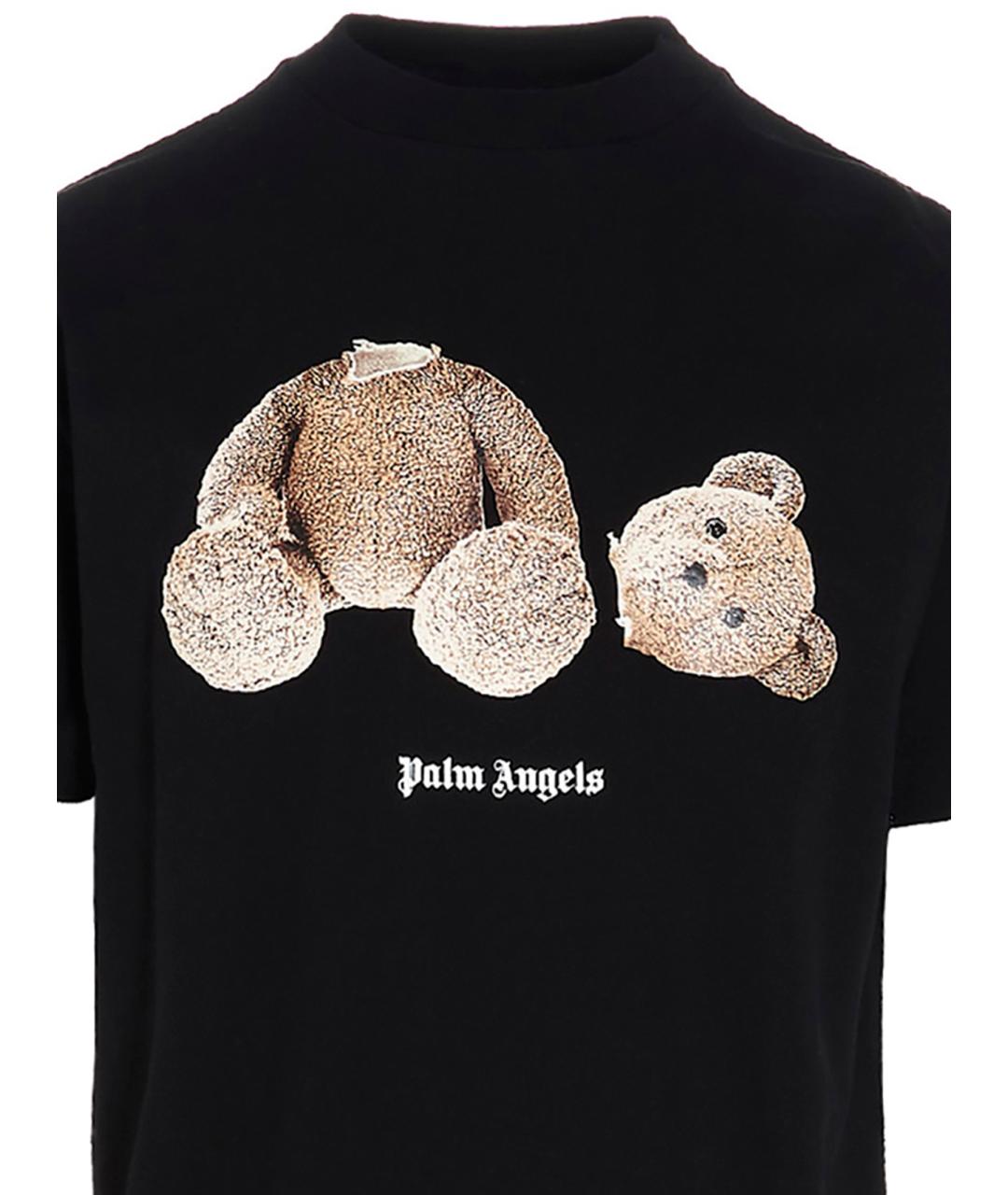 PALM ANGELS Черная хлопковая футболка, фото 3