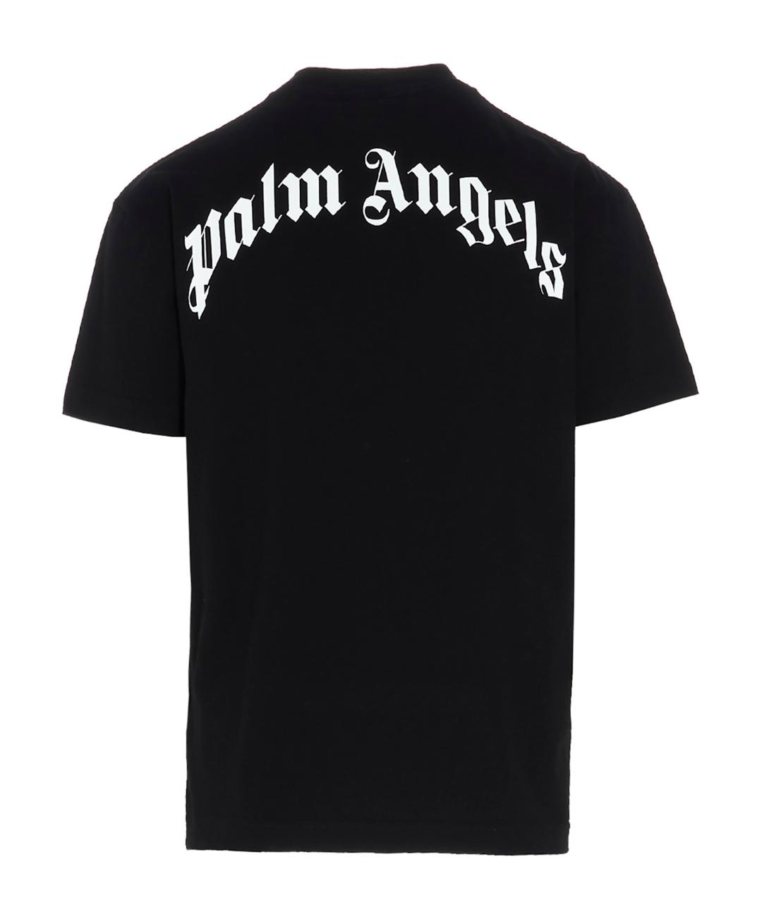 PALM ANGELS Черная хлопковая футболка, фото 2