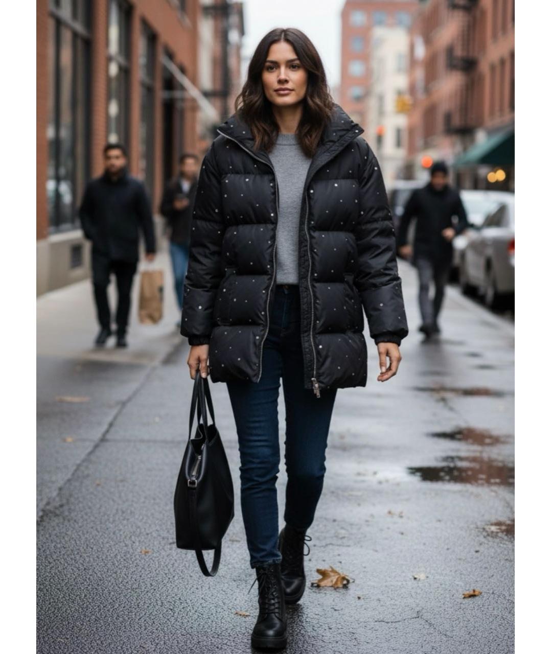 MIU MIU Черный полиамидовый пуховик, фото 6