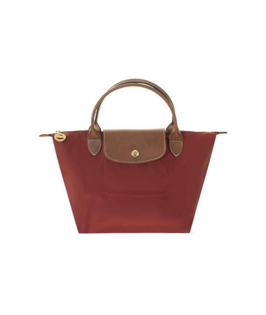 LONGCHAMP Бордовая тканевая сумка тоут, фото 4