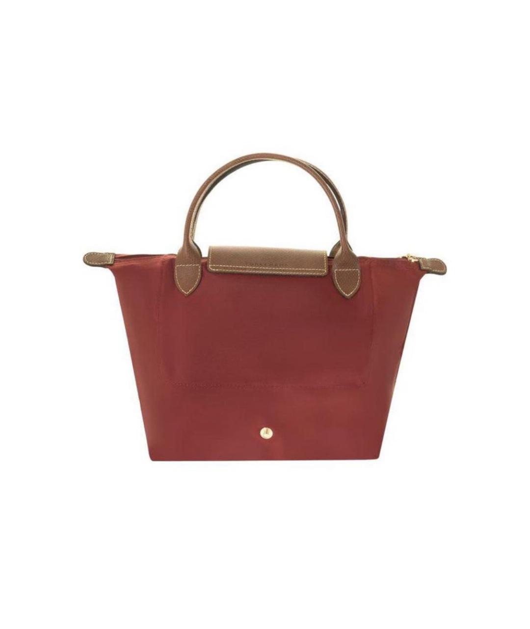 LONGCHAMP Бордовая тканевая сумка тоут, фото 3