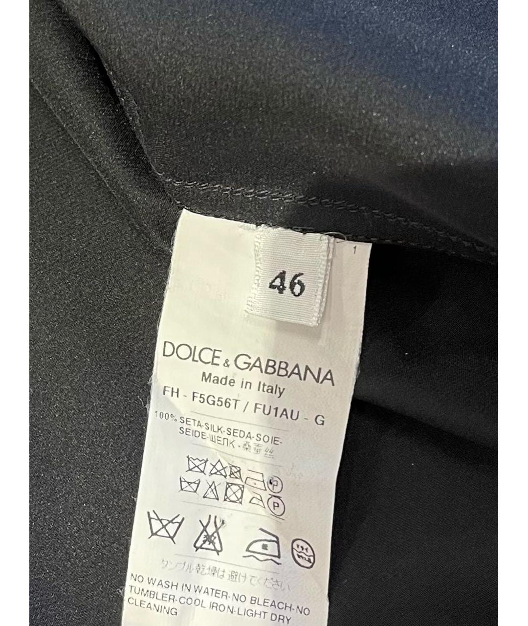 DOLCE&GABBANA Черная шелковая блузы, фото 6