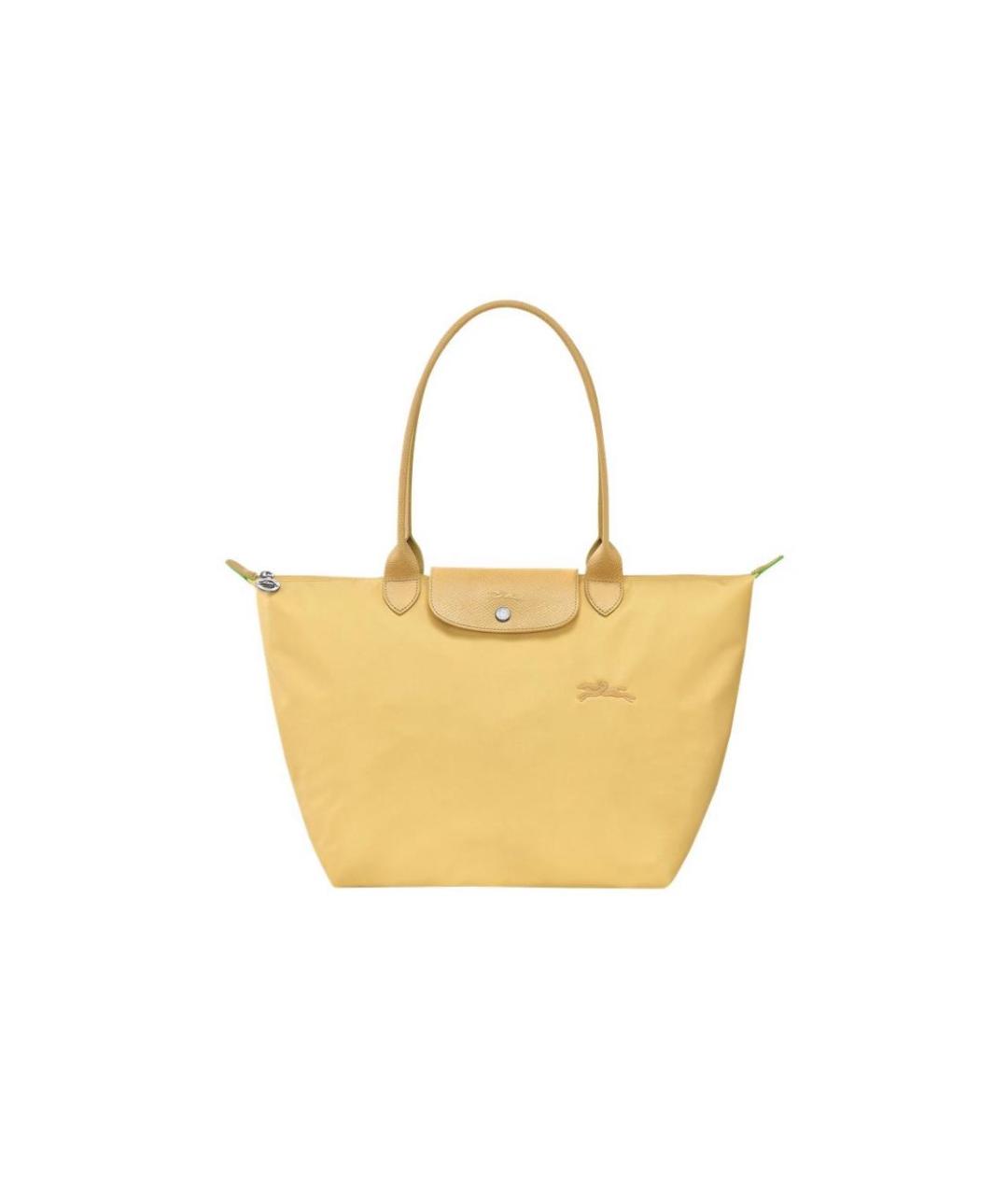 LONGCHAMP Желтая тканевая сумка тоут, фото 4