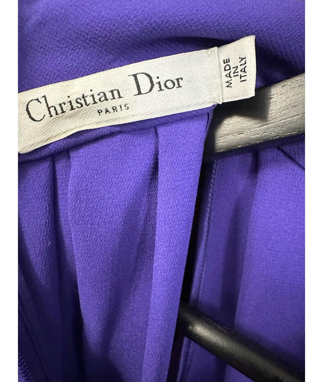 CHRISTIAN DIOR Фиолетовое шелковое коктейльное платье, фото 3